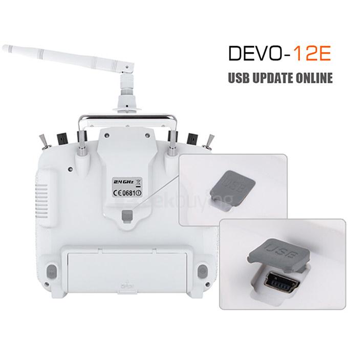 Walkera DEVO 12E 2.4GHz 12 Channels Transmitter With RX1202 for Walkera RC Quadcopter - White