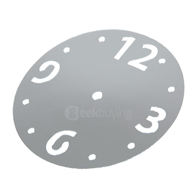 DIY Removable Wall Sticker Clock Mirror Style DIY Art Decal Mural for Home Decor - Black Silver