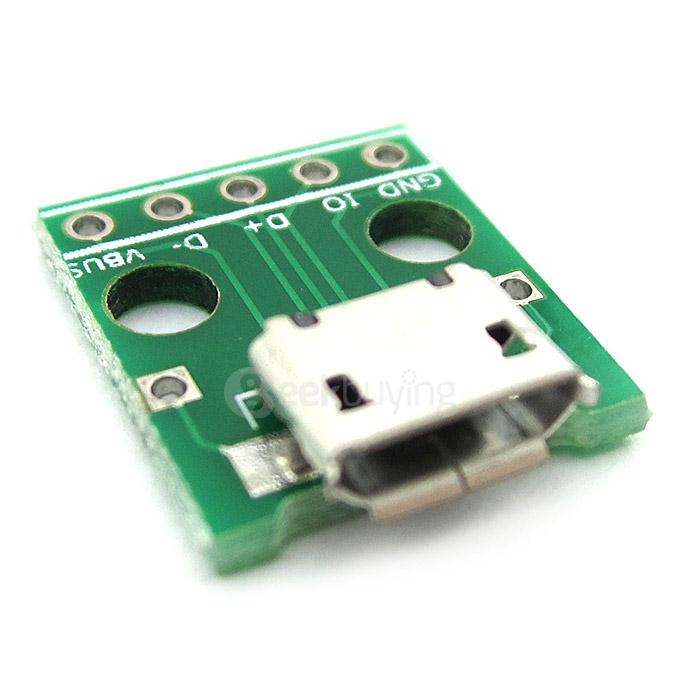 Micro USB to 2.54mm DIP 5P Adapter Module for Breadboard DIY Projects
