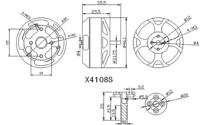Sunnysky X4108S 600KV Brushless Motor For Multirotor