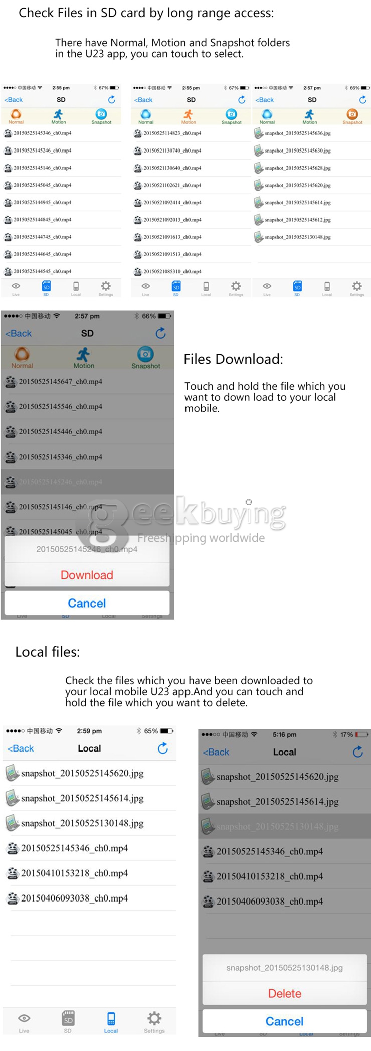 Transfluent U23 Home Security Wifi Remote Control / Phone Control Mini Camera Lamp Holder Powerded MR16 Interface - Black