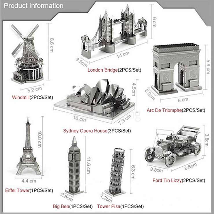MINI DIY 3D Nanometal Model Big Ben Puzzle - Silver