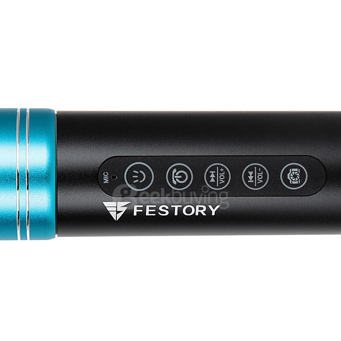 FESTORY X6S IP65 Multifunctional Bluetooth Speaker Mountain Bike Flashlight with Replaceable Battery High-bright Torch - Blue/Black