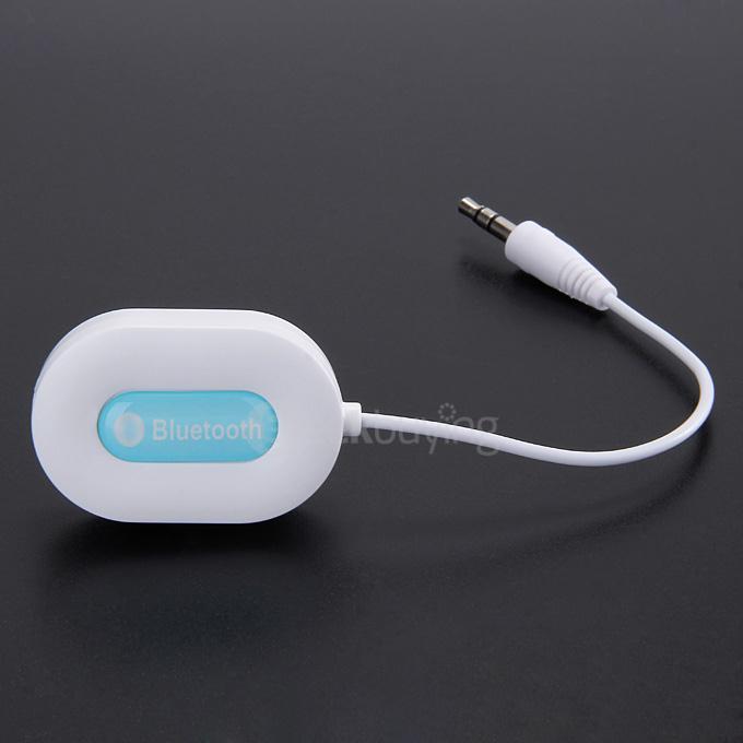 BM-E9 Bluetooth Stereo Audio Receiver Hi-Fi A2DP BM-E9 BT3.0 AUX Car Kit With 3.5MM Adapter/ Built-in Battery - White