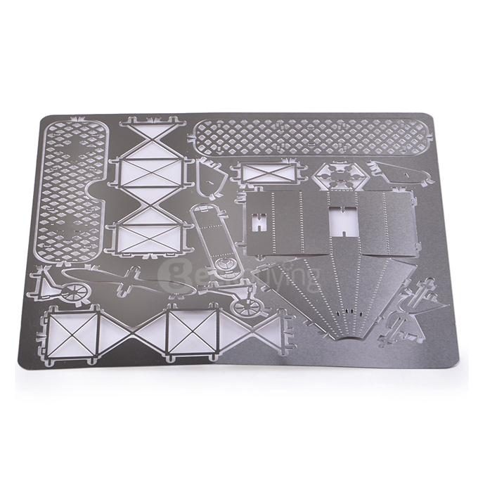 MINI DIY 3D Nanometal Model 3D Fokker DV11 Biplane Fokker Military Aircraft Puzzle - Silver