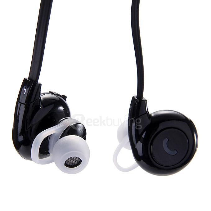 BT-H108 Bluetooth Stereo Headset BT4.1 Headphone Wireless Earbuds Sports Earphone Dual Power Supply - Black