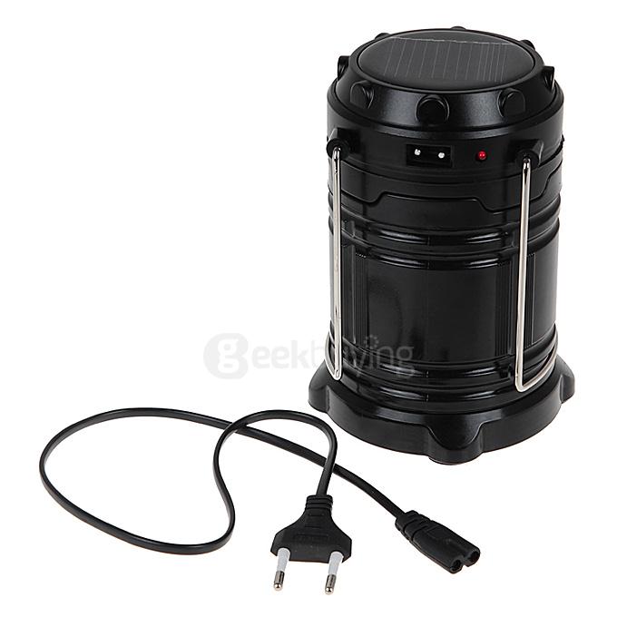 Y03 Solar Power Rechargeable 7-LED Camping Light With USB Interface - Black