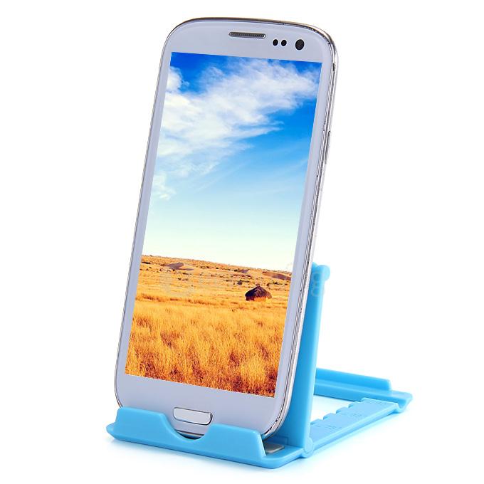 DZ-902 Universal Plastic Holder Fold Stand For iPhone iPad And Mobile Devices - Blue