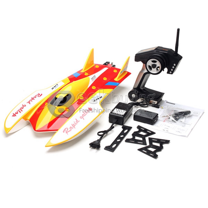 Wltoys WL913 Brushless RC Racing Boat 2.4G 50km/H High Speed Drone Ship - Yellow