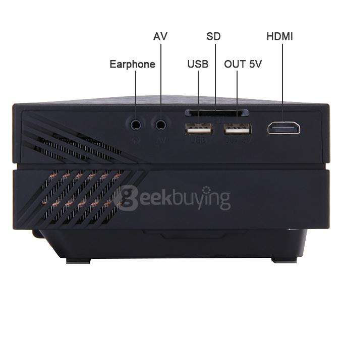 GM60 LED FHD Projector 1000LM 1080P Multimedia Player USB SD VGA HDMI AV for Home Office Outdoor