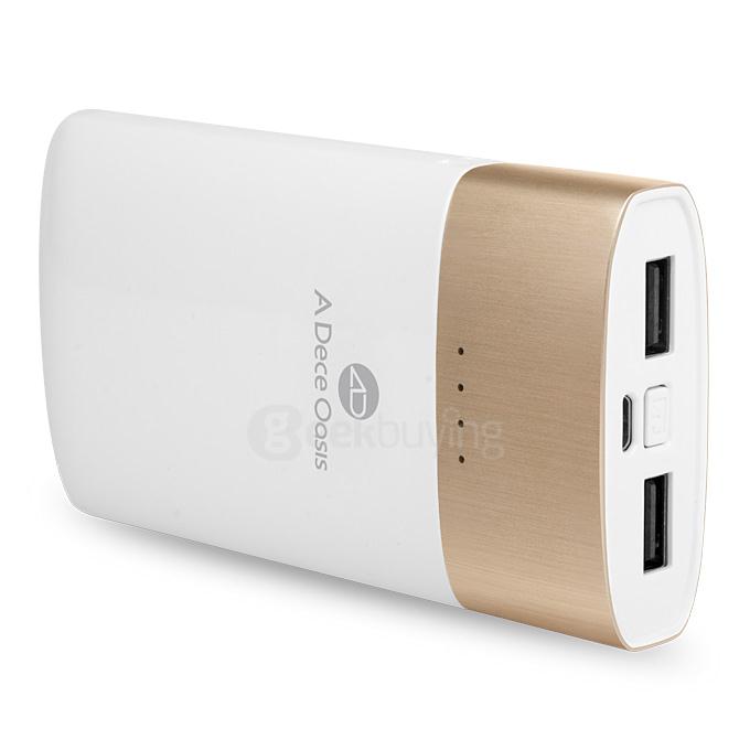 ADO KPOW8 9000mAh QC2.0 Quick Charge Two Way Power Bank External Battery Dual USB Output - White
