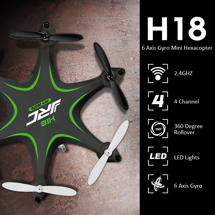 JJRC H18 RC Quadcopter 2.4G 4CH 6 Axis Gyro Headless Mode RTF - Black+Green