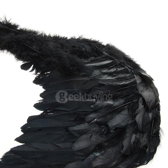 60*45cm Christmas Halloween Costume Feather Angel Wings - Black