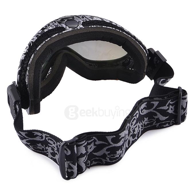 Fashionable TPU Frame PC Lens UV400 Protective Sport Skiing Glasses Goggles - White + black