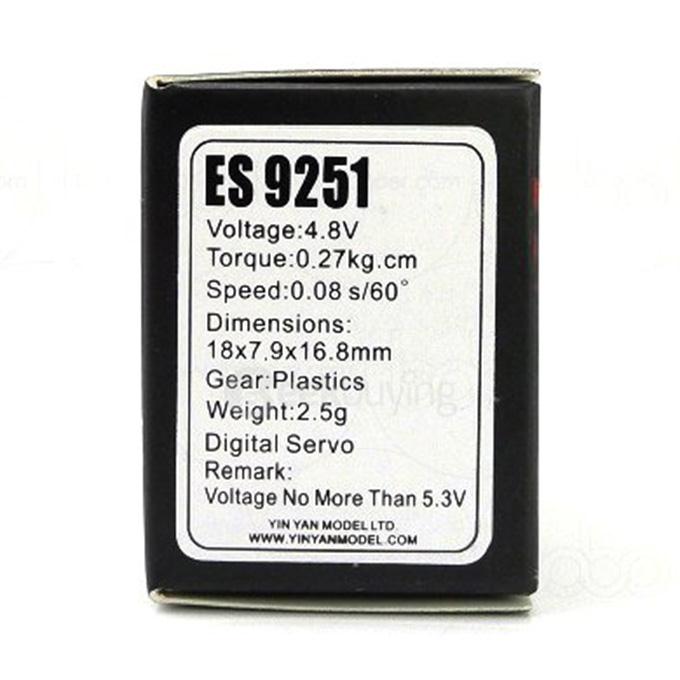 Emax ES9251 2.5G Plastic Micro Digital Servo For RC Airplane Aircraft Glider Helicopter