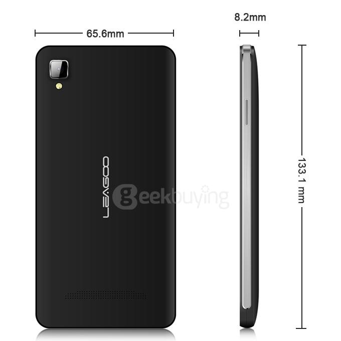 Leagoo Lead 6 Android 4.4 MTK6572 Dual Core 1.0GHz 4.5inch Smartphone 512MB 4GB 5.0MP 3G GPS Smart Wake - Black