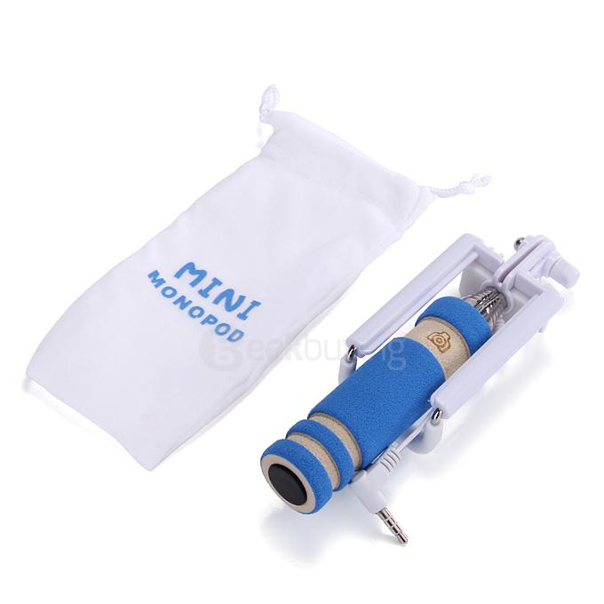 Super Mini Handy Selfie Stick Universal Handheld Monopod Self Timer Selfie Pole for IOS Android - Blue