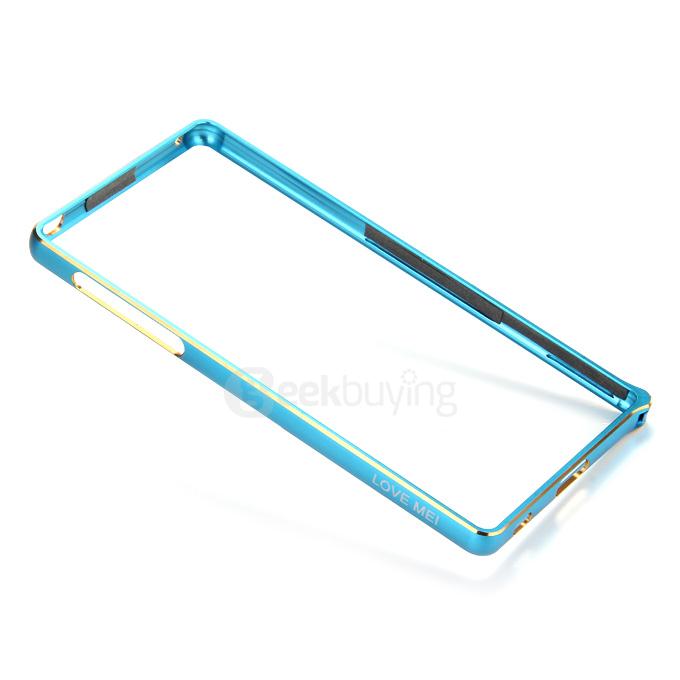 Lovemei Lightweight Aluminum Metal Bumper Case Protective Frame for Sony Xperia Z4 - Blue