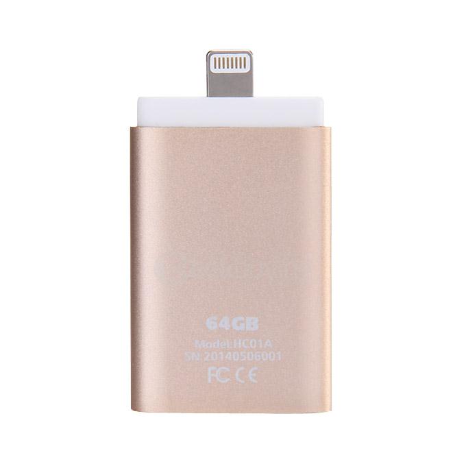 GH07B 64GB High Speed Flash Drive Dual Storage For iOS PC - Gold