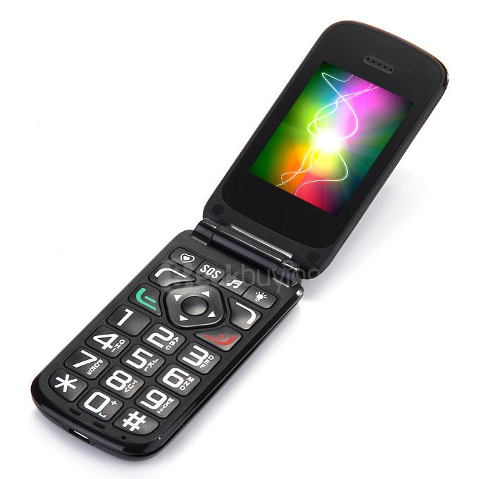 VKworld Diamond Z2 2.4inch TFT Color Display Screen Flip Rotation Cellphone Elder People Mobile Phone - Black