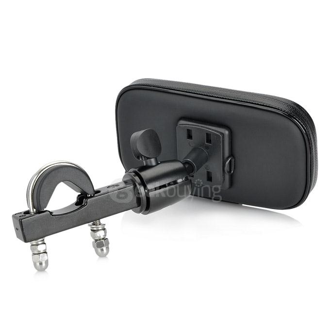 MOT-720 Universal Bike Motorcycle Swivel Mount + Waterproof Bag for Cellphone Navigation - Black