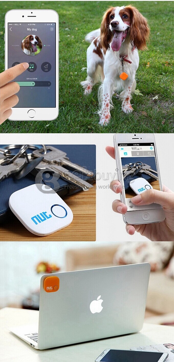 Nut 2 Intelligent Two-way Anti-Lost Tag Finder Smart Bluetooth Tracker Child Bag Wallet Key Finder GPS Locator Sensor Alarm - White