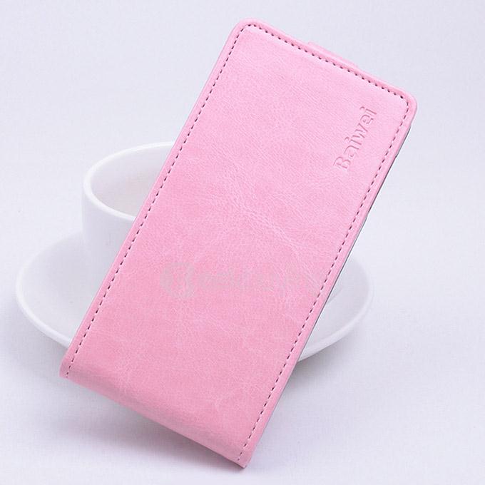 Protective Hard Cover Up&Down Flip Stand Leather Case for iOcean X9 Smartphone - Pink