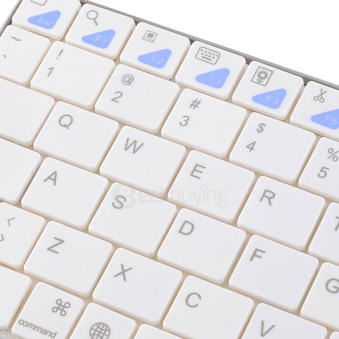 K77 Rechargeable Handheld Mini USB Bluetooth 3.0 80-Key Wireless Keyboard - White
