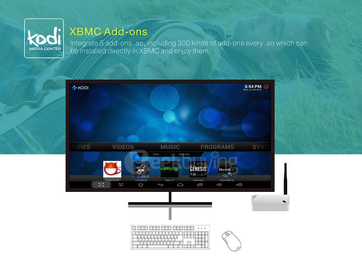 GTQ Android 5.1 4K Media Player S812 Quad Core 2G/8G 2.4G/5.8G WIFI Gigabit LAN Bluetooth4.0 H,265 HDMI OTG - White