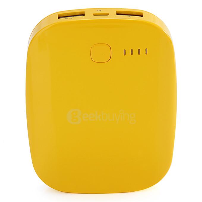 Hoox C02 Magic Stone Series 6000mAh Polymer Power Bank Dual USB Quick Charge Energy Saving - Yellow
