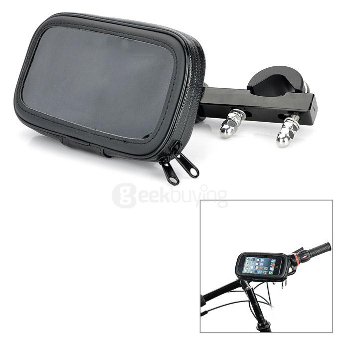 MOT-720 Universal Bike Motorcycle Swivel Mount + Waterproof Bag for Cellphone Navigation - Black