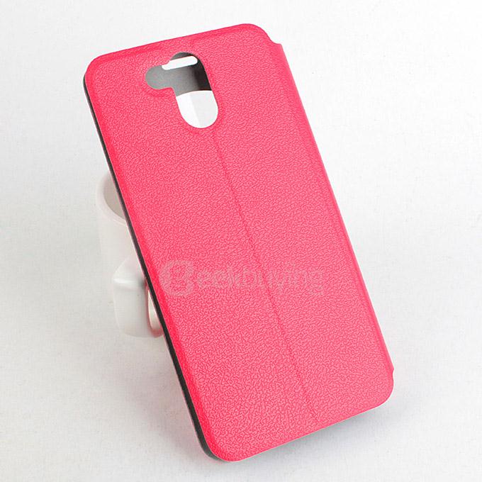 Protective Hard Cover Flip Stand Leather Case for Elephone P7000 Smartphone - Rose