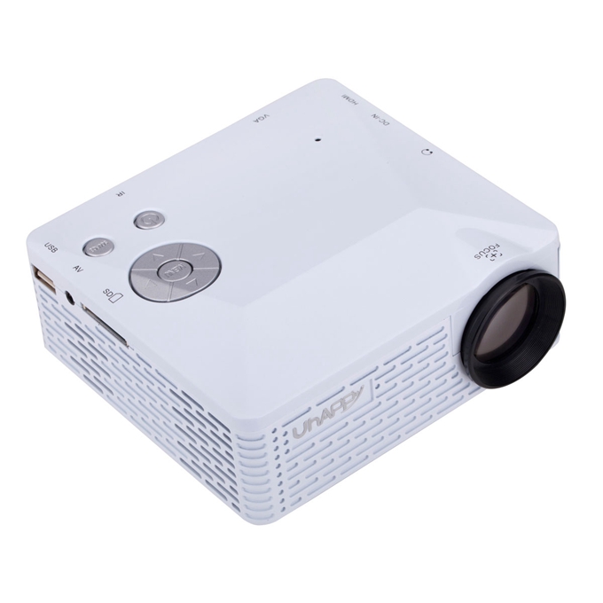 UHAPPY U18 Mini LED Multimedia Projector Portable Projector 320x240 60Lux AV/VGA/USB/SD/HDMI Input For iPhone/iPad - White