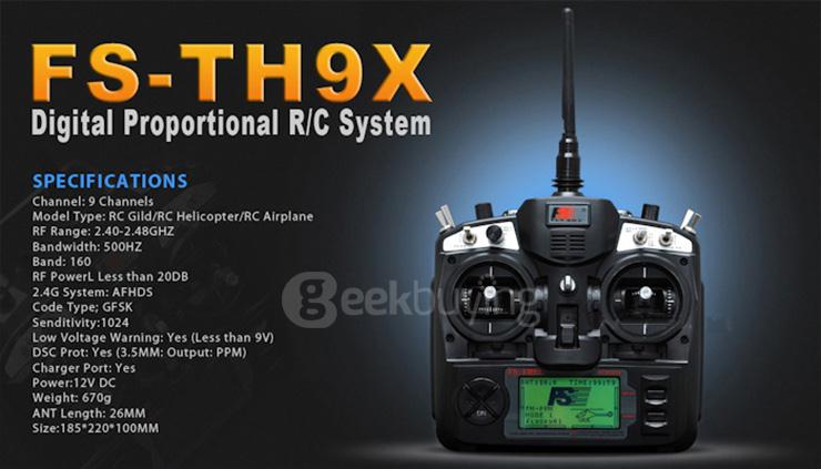 Upgraded FlySky FS-TH9XB 2.4G 9CH Transmitter With FS-R9B RM002 Mode 2