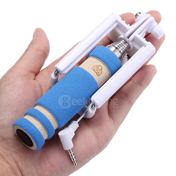 Super Mini Handy Selfie Stick Universal Handheld Monopod Self Timer Selfie Pole for IOS Android - Blue