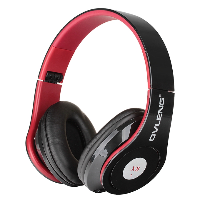 Ovleng X8 Fashion Studio Earphones Stereo Bass Headphone Powerful Sound Gaming Headset with Mic - Black