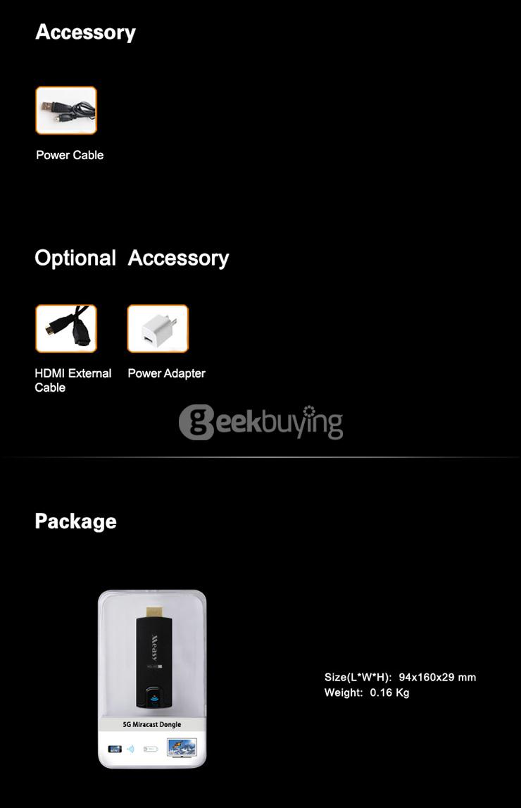 Measy A2C RK2928 5G WIFI Dongle DLNA Miracast Airplay