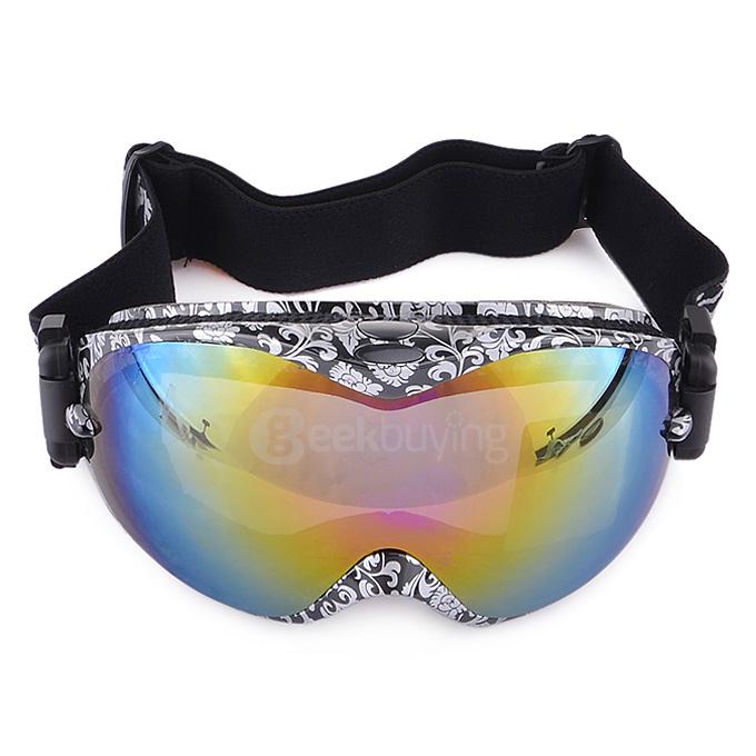 Fashionable TPU Frame PC Lens UV400 Protective Sport Skiing Glasses Goggles - White + black
