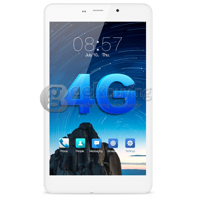 Cube T8 4G Phablet Android 5.1 8 Inch 1GB/16GB MT8735 Quad Core 1.3GHz Phone Call Tablet PC IPS 1280*800 GPS HDMI - White+Silver