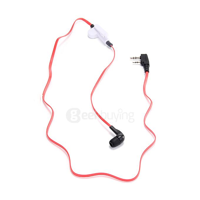 Universal Professional Walkie Talkie Headphone Headsets K Head Single Intercom Earphone Noodle-type Cable - Red