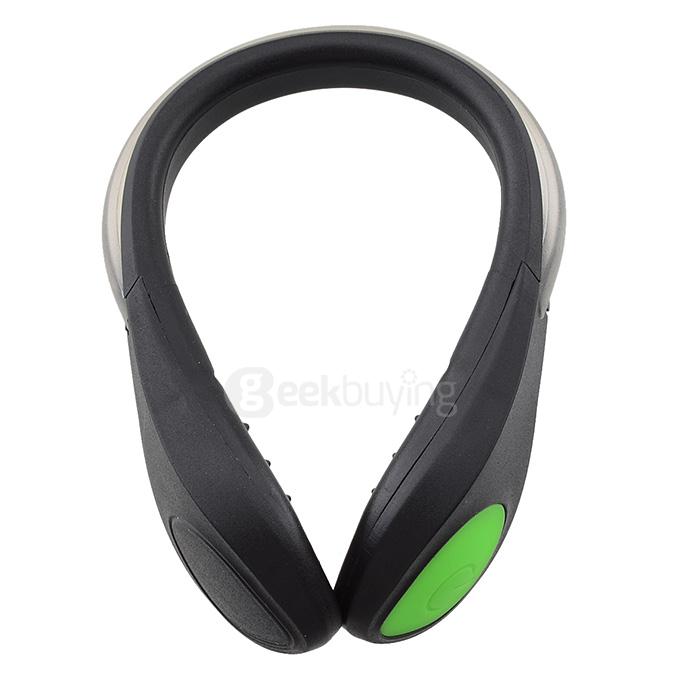 Outdoor Portable Shoes Light Safe LED Wrist Light Lamp Clip - Black + Green