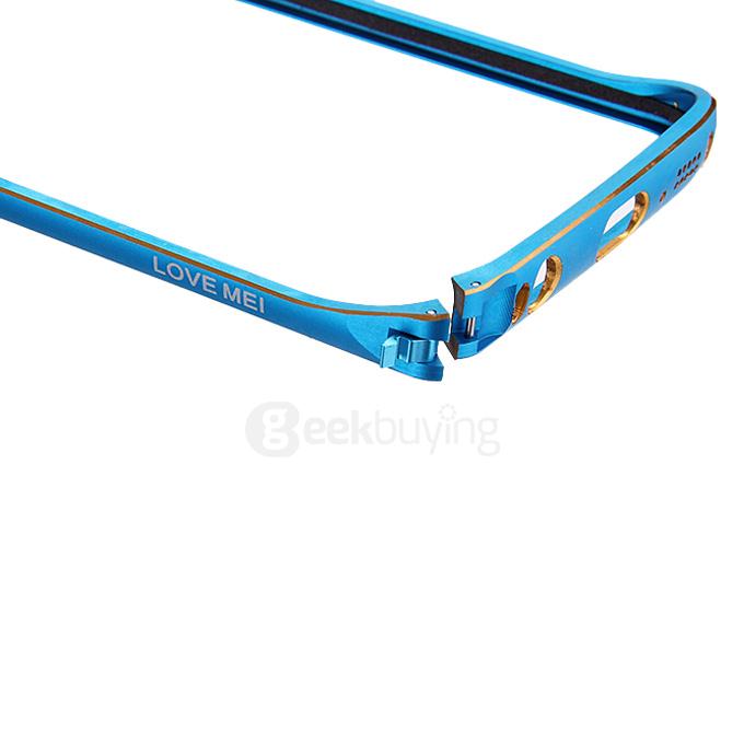 Lovemei Lightweight Aluminum Metal Bumper Protective Frame for Samsung Galaxy S6 Edge - Blue