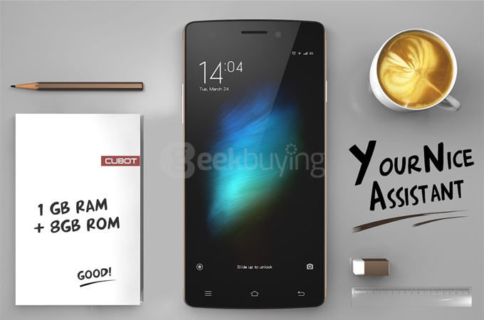 CUBOT X12 5.0inch 64 bit 4G FDD-LTE Android 5.1 Smartphone MTK6735 Quad Core 1GB RAM 8GB ROM 8.0MP IPS Miracast- Golden