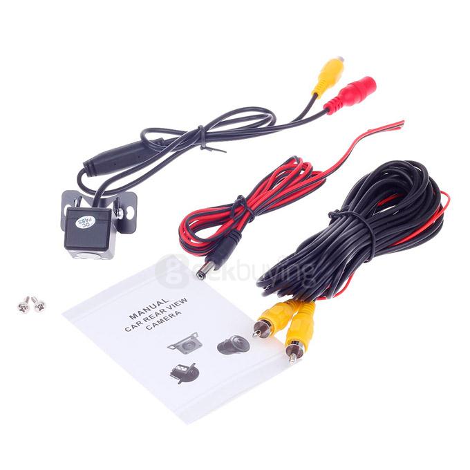 XY-1668 Universal IP66 Waterproof CCD Car Rearview Camera - Black