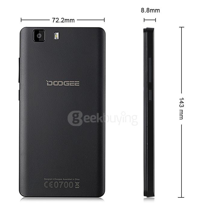 DOOGEE X5 5.0inch IPS HD Android 5.1 Smartphone MT6580 Quad Core 1.2GHz 1GB RAM 8GB ROM 3G GPS - Black