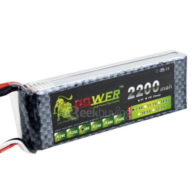 Lion Power BT679 7.4V 2200mAh 30C LiPo Battery T Plug