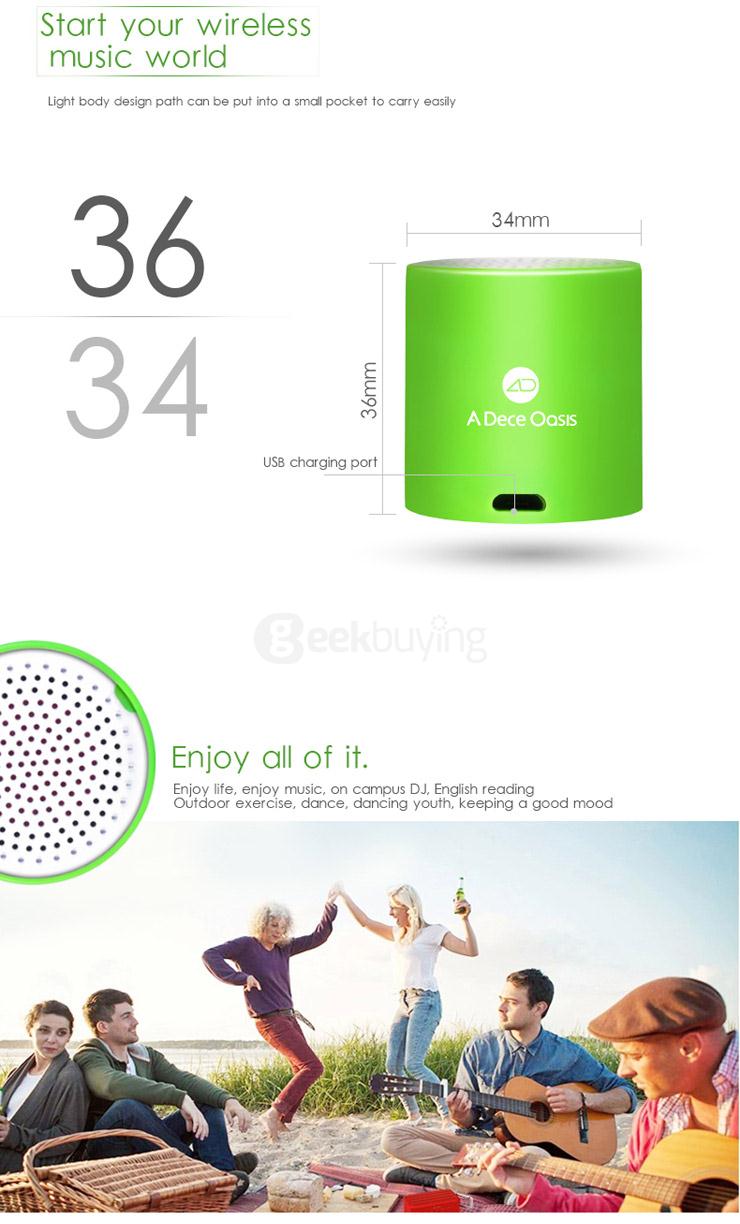 ADO Mate 5 Hansfree Bluetooth Wireless Stereo Speaker BT3.0 With Self-Timer/Tracker For iOS Android - White
