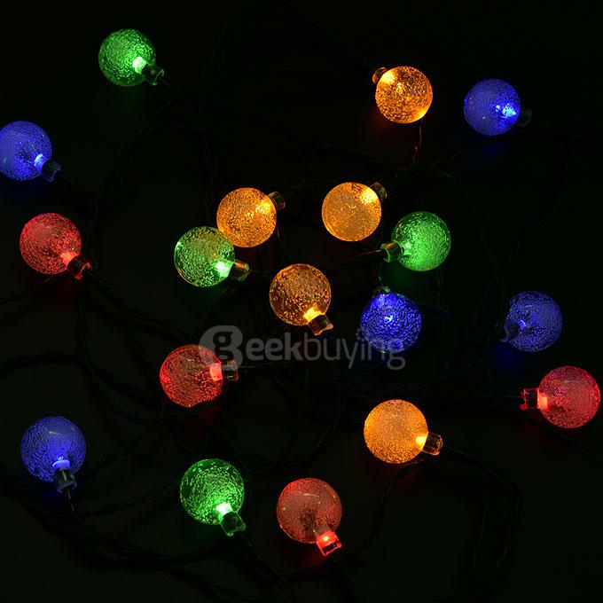 Solar Flower String Lights 20 Led Outdoor Fairy Blossom Lighting for Garden Patio Path Christmas Indoor - Rainbow