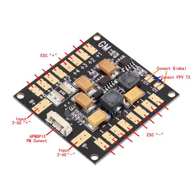 APM 3 In 1 Voltage Current Sensor BEC Distribution Module