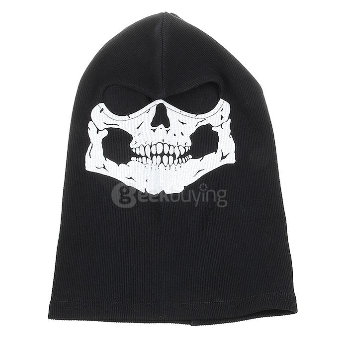 No.15 Outdoor Halloween Cosplay Skull Skeleton Ghost Head Mask - Black + White